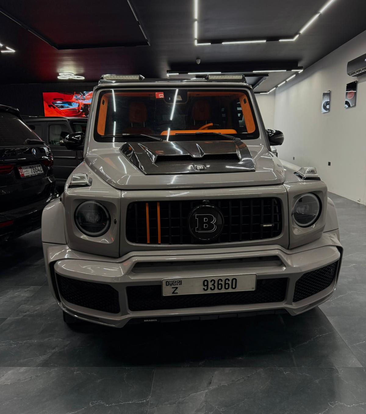 Mercedes G-Class Brabus 800 Carbon Kit Grey & Orange 2024 rental dubai
