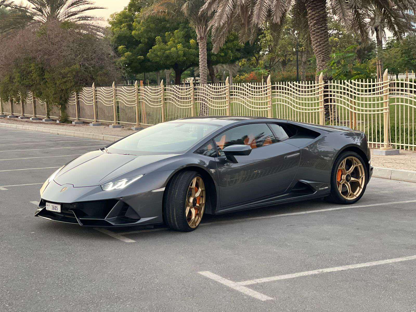 Lamborghini Huracan Evo Coupe grey Without Deposit   GREY 2022 Rental Dubai