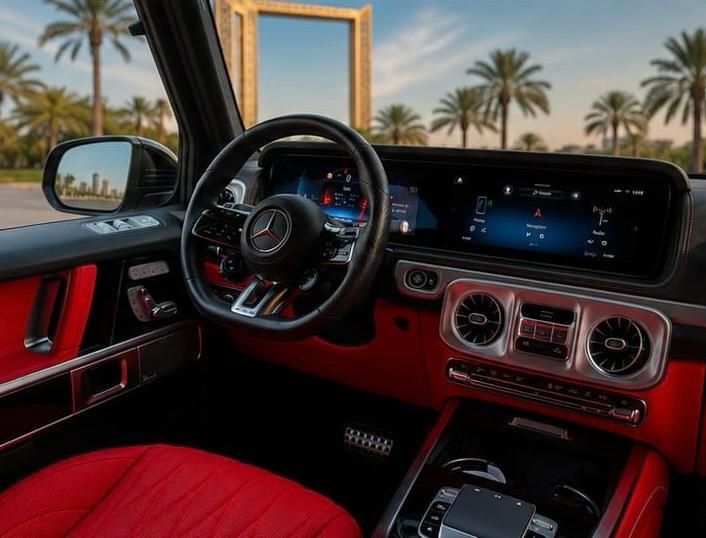 استئجار Mercedes G63 AMG  Black and Red interrior  ???? 2025 فى دبي