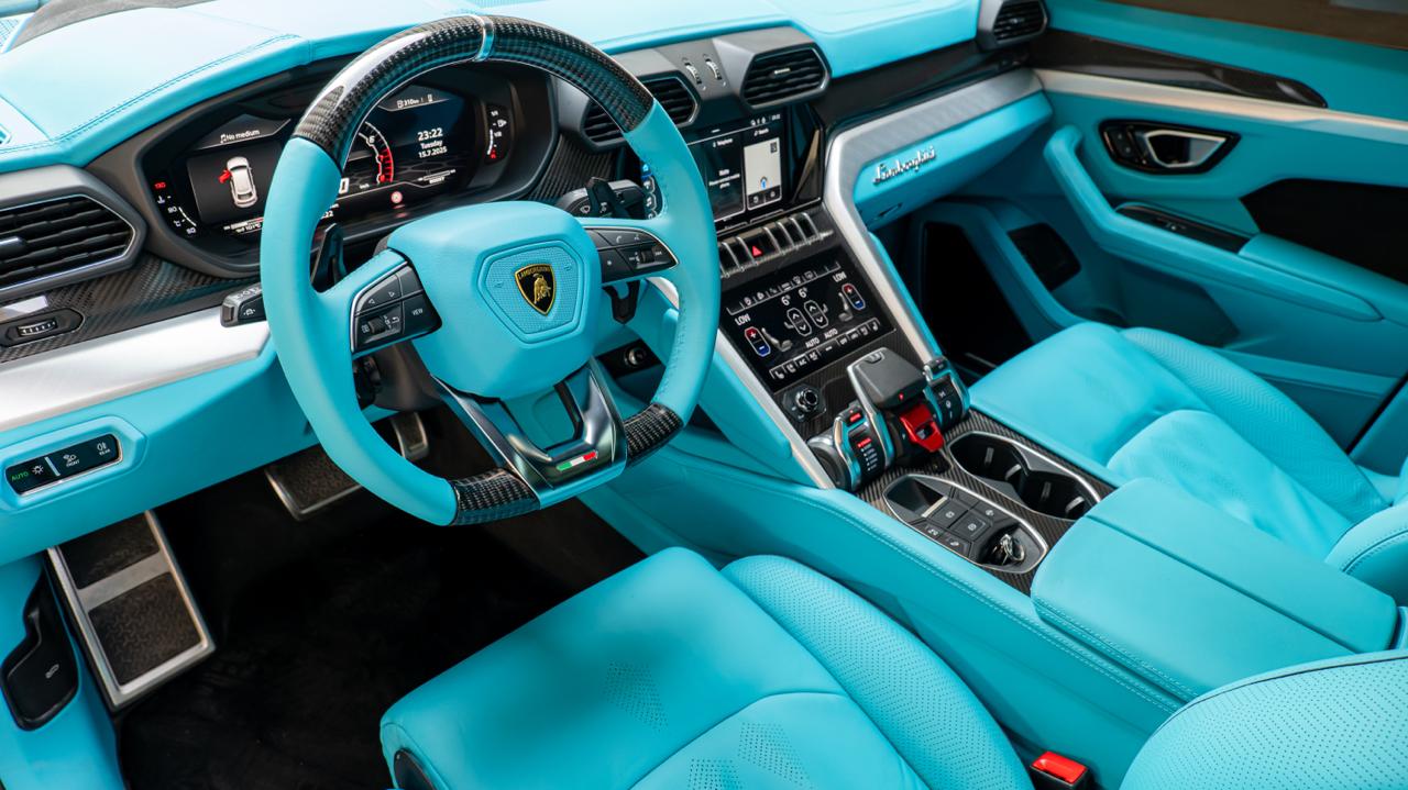 Lamborghini Urus Mansory -beautiful Turquoise /teal with black carbon  Turquoise  2023 Rental Dubai