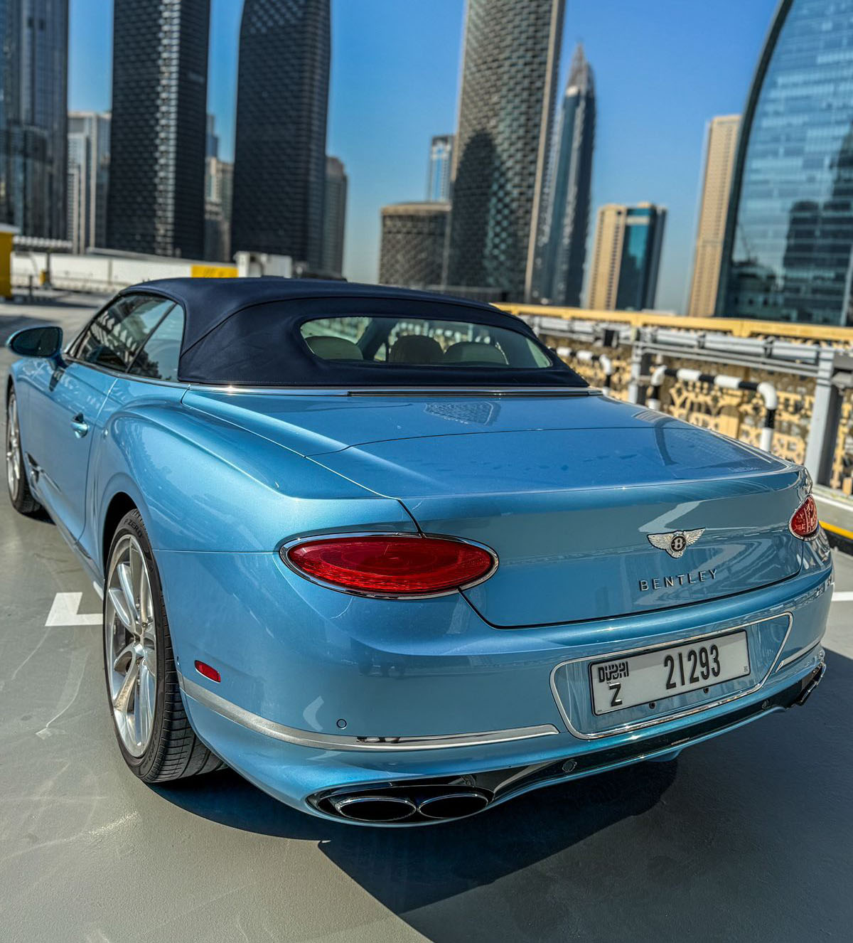 hire Bentley Continental GTC Blue 2023 in dubai