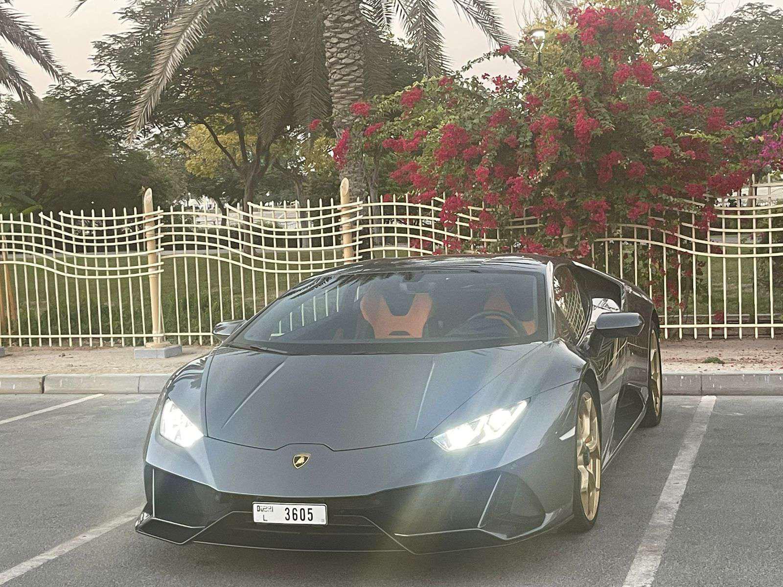 hire Lamborghini Huracan Evo Coupe grey Without Deposit  2022 in dubai