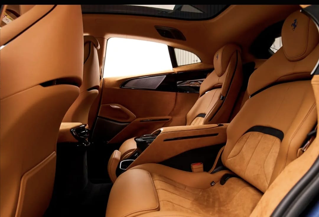 hire Ferrari Purosangue  Blue and Zafran colours 2025 in dubai