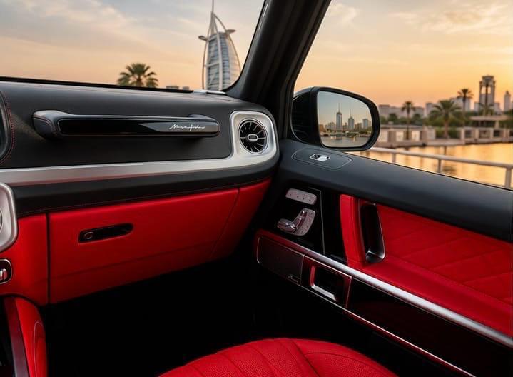 استئجار Mercedes G63 AMG  Black and Red interrior  ???? 2025 فى دبي