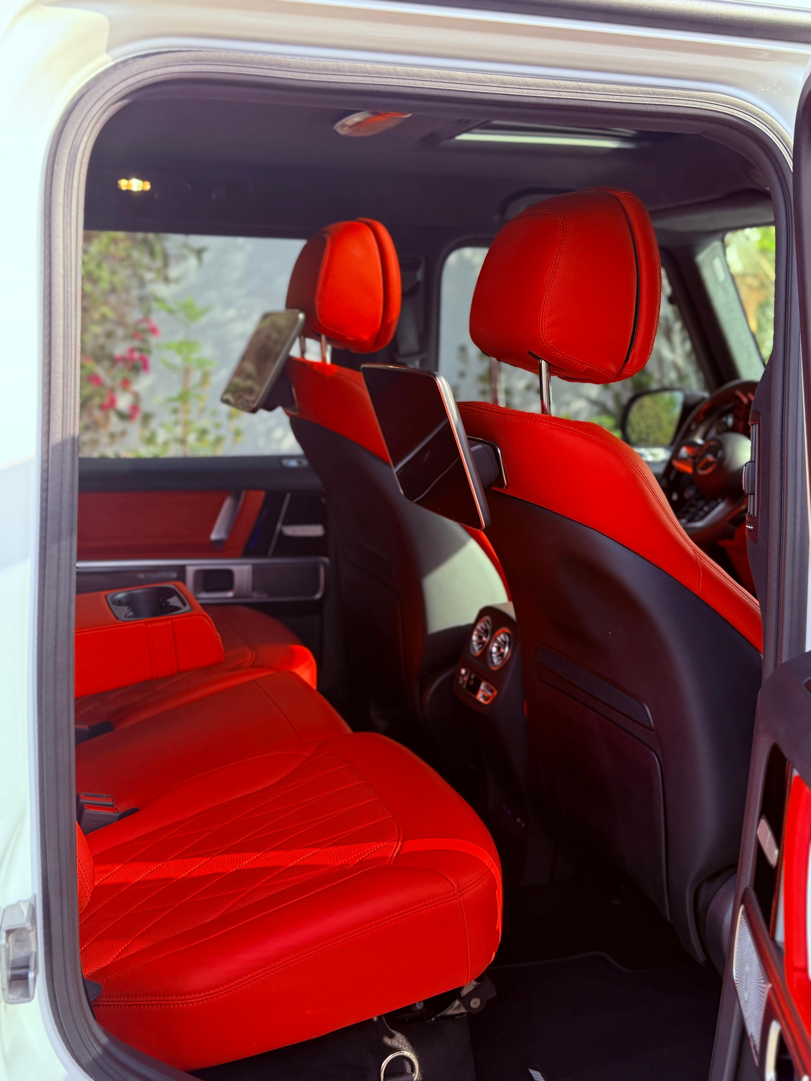 Mercedes G63 AMG  White with Red Interior  WHITE 2026 Rental Dubai