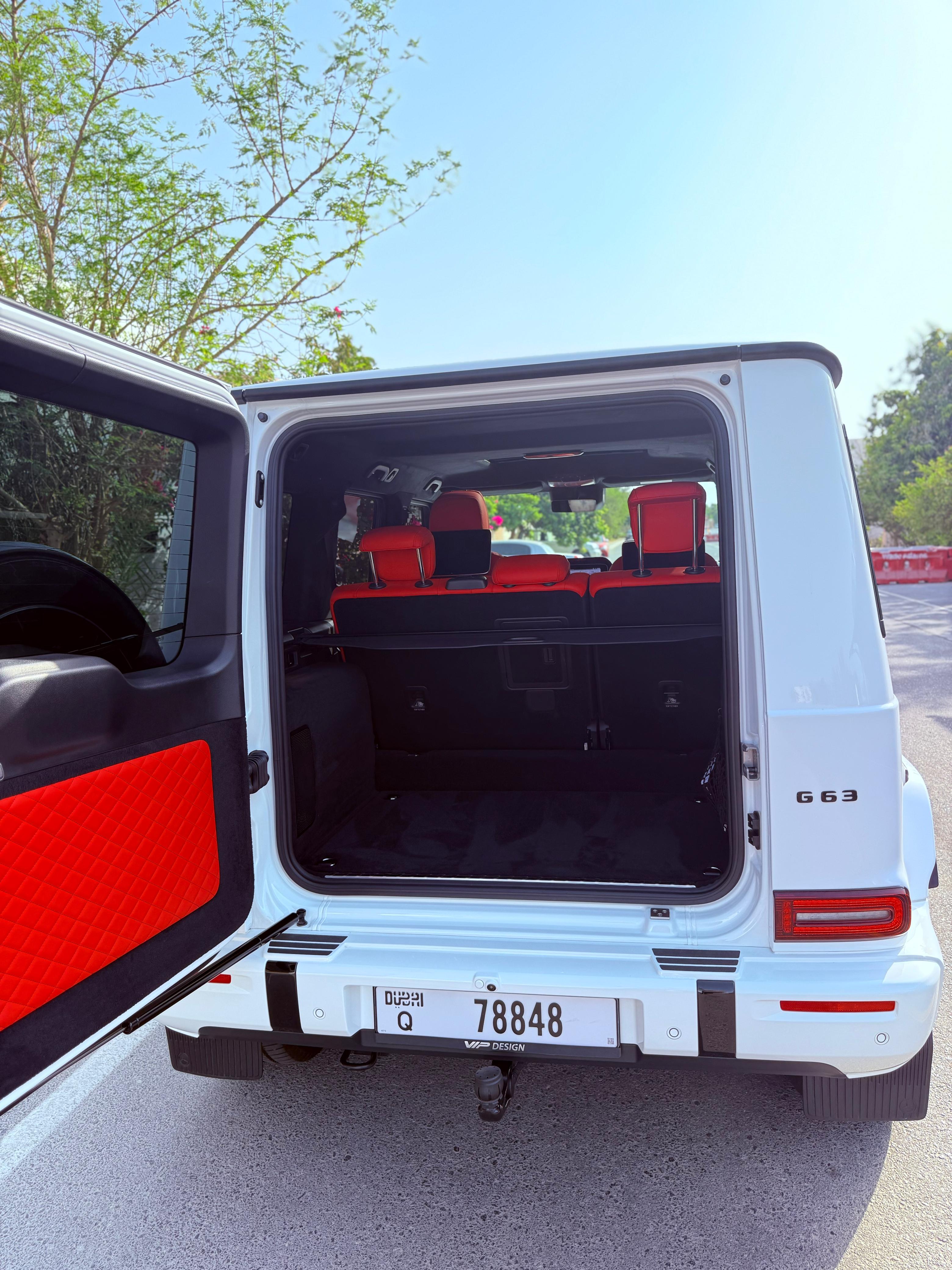 Mercedes G63 AMG  White with Red Interior  WHITE 2026 Rental Dubai